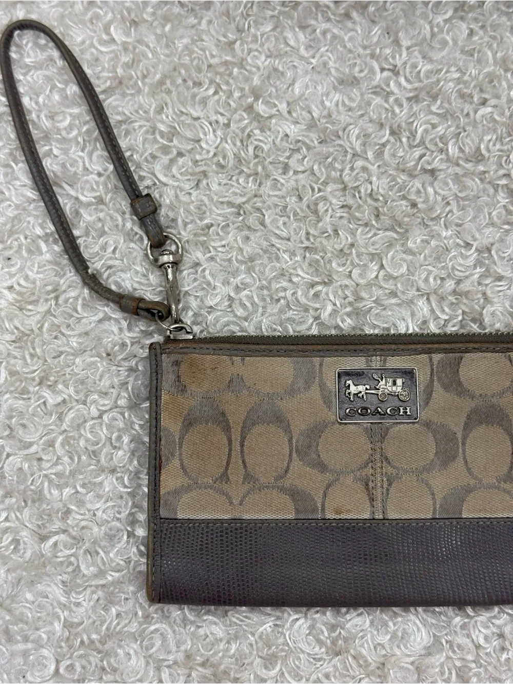 Coach Signature Canvas Wristlet Wallet